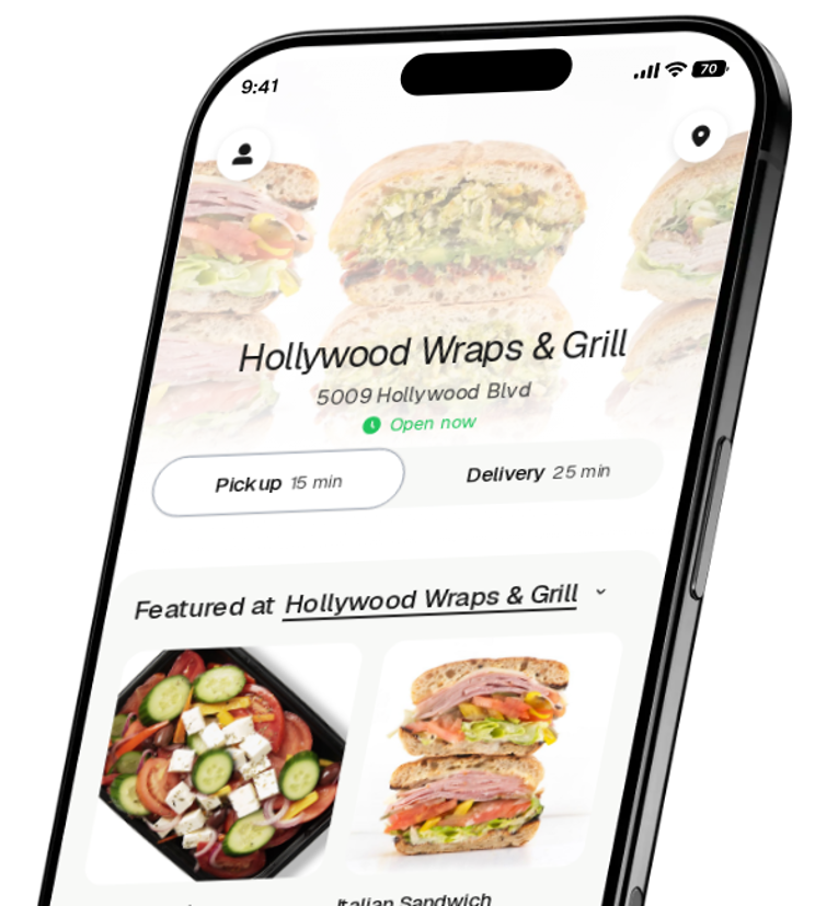 Hollywood Wraps & Grill app preview